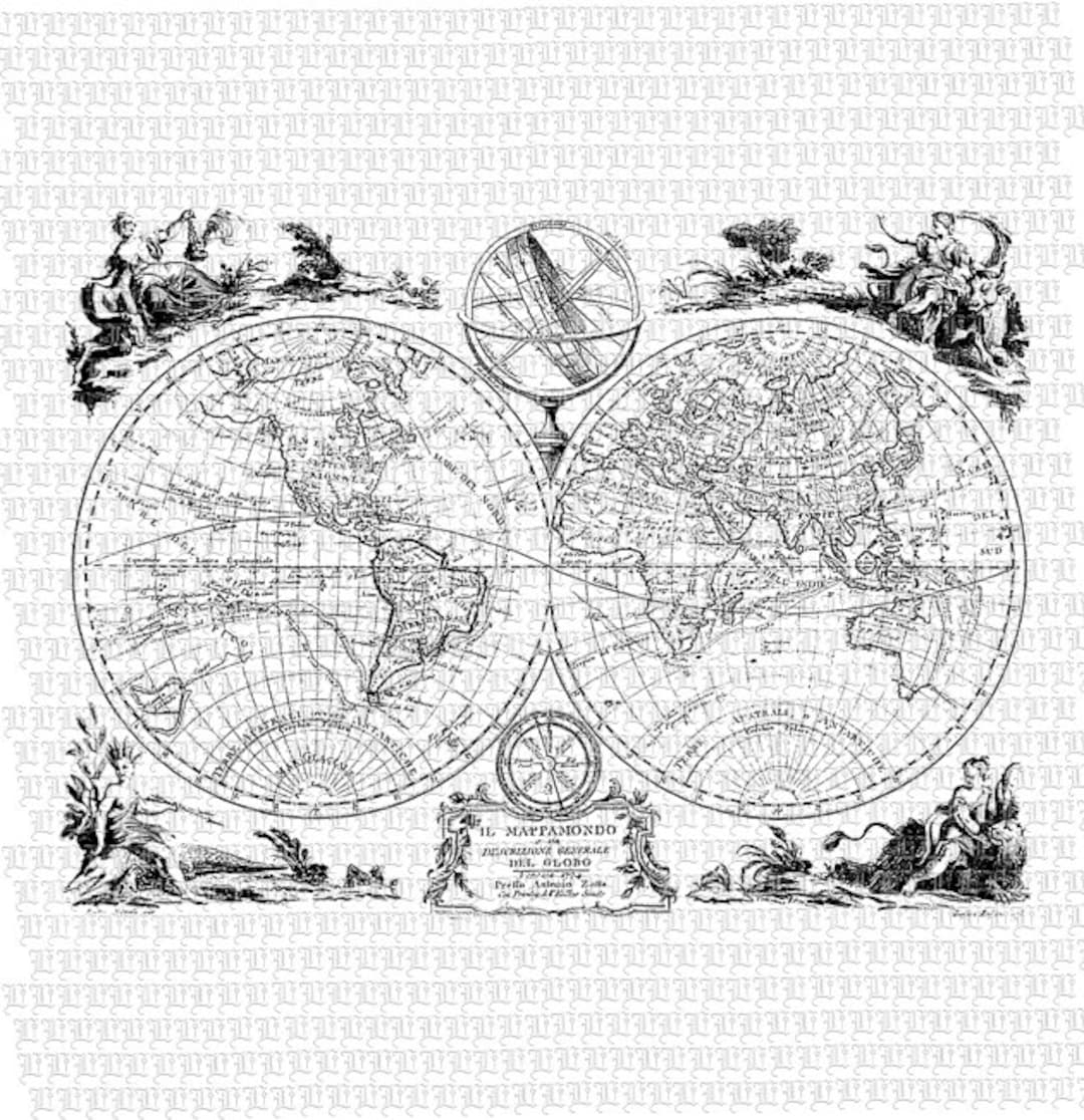 World Map Black And White Printable
