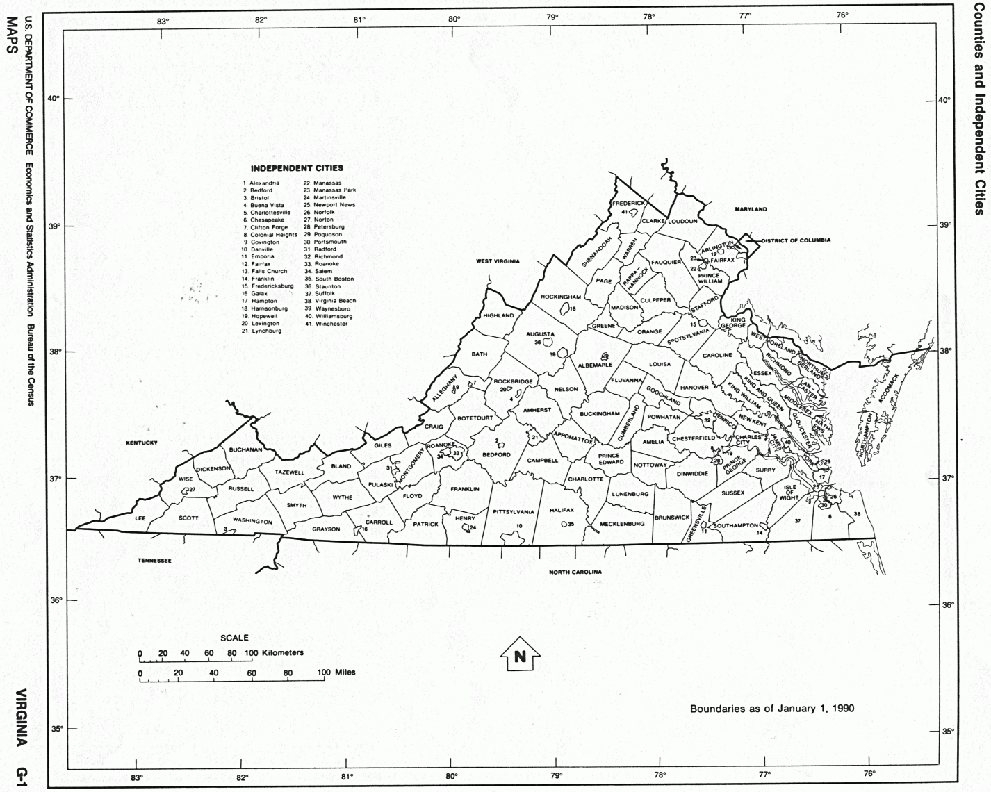 Virginia State Map Printable