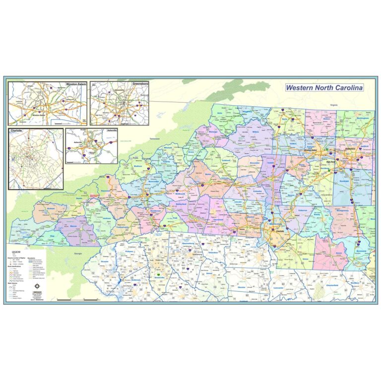 Western North Carolina Regional Wall Map By MapShop The Map Shop