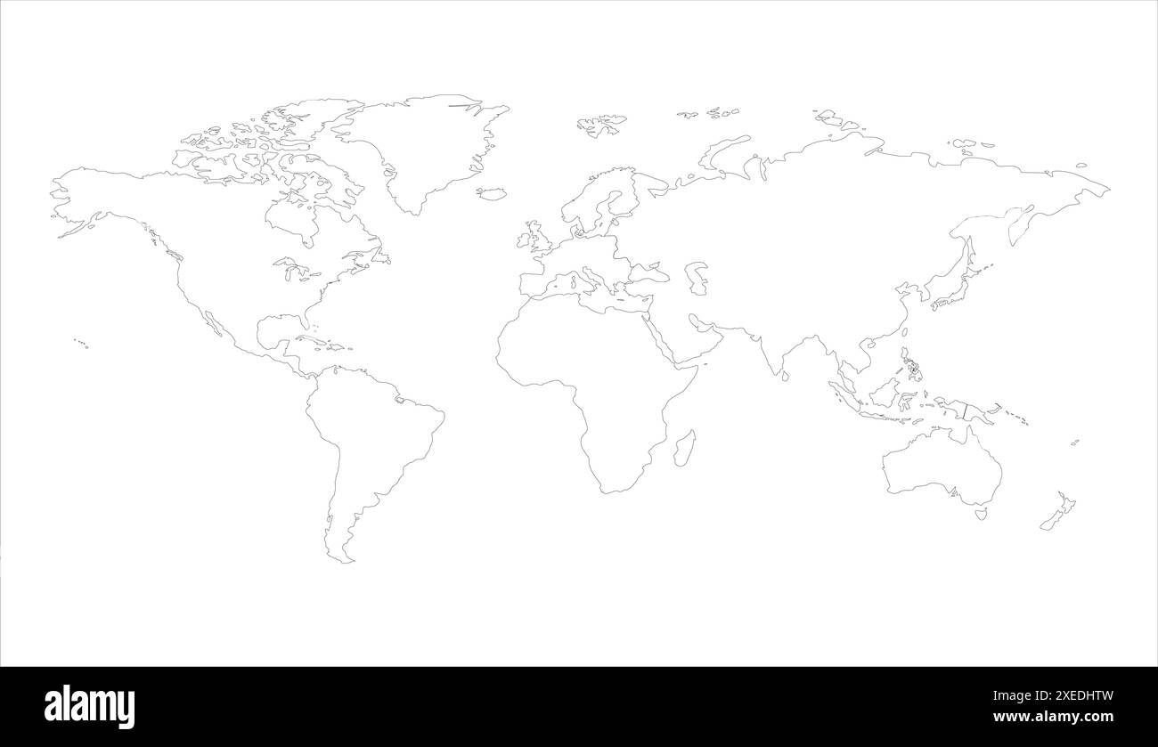 World Map Outline Hi res Stock Photography And Images Alamy