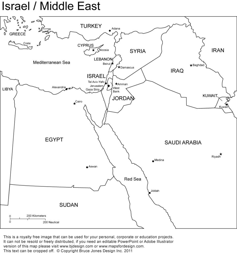 Middle East Printable Map