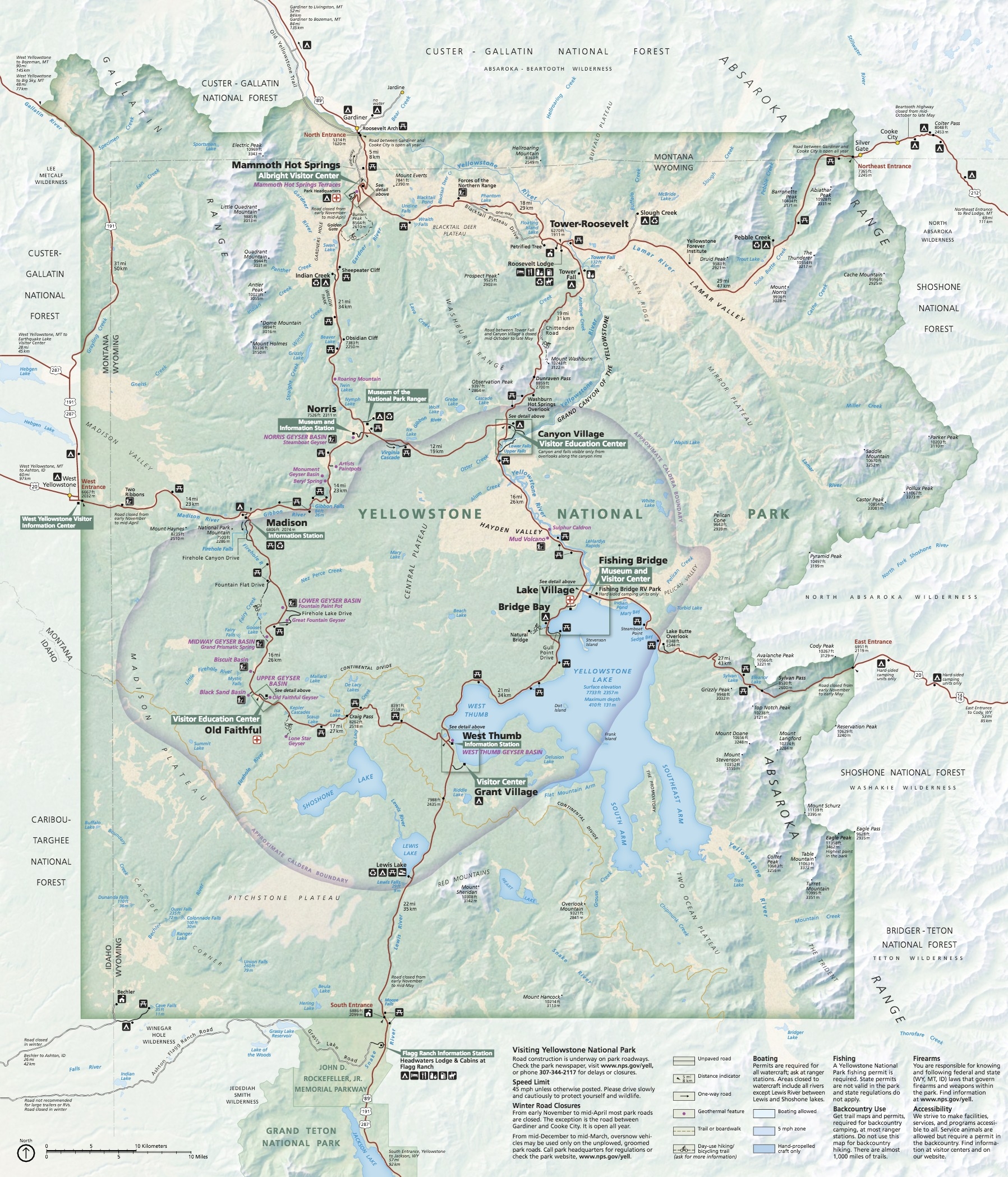 Yellowstone National Park Map U S Geological Survey Yellowstone National Park Map U S Geological Survey